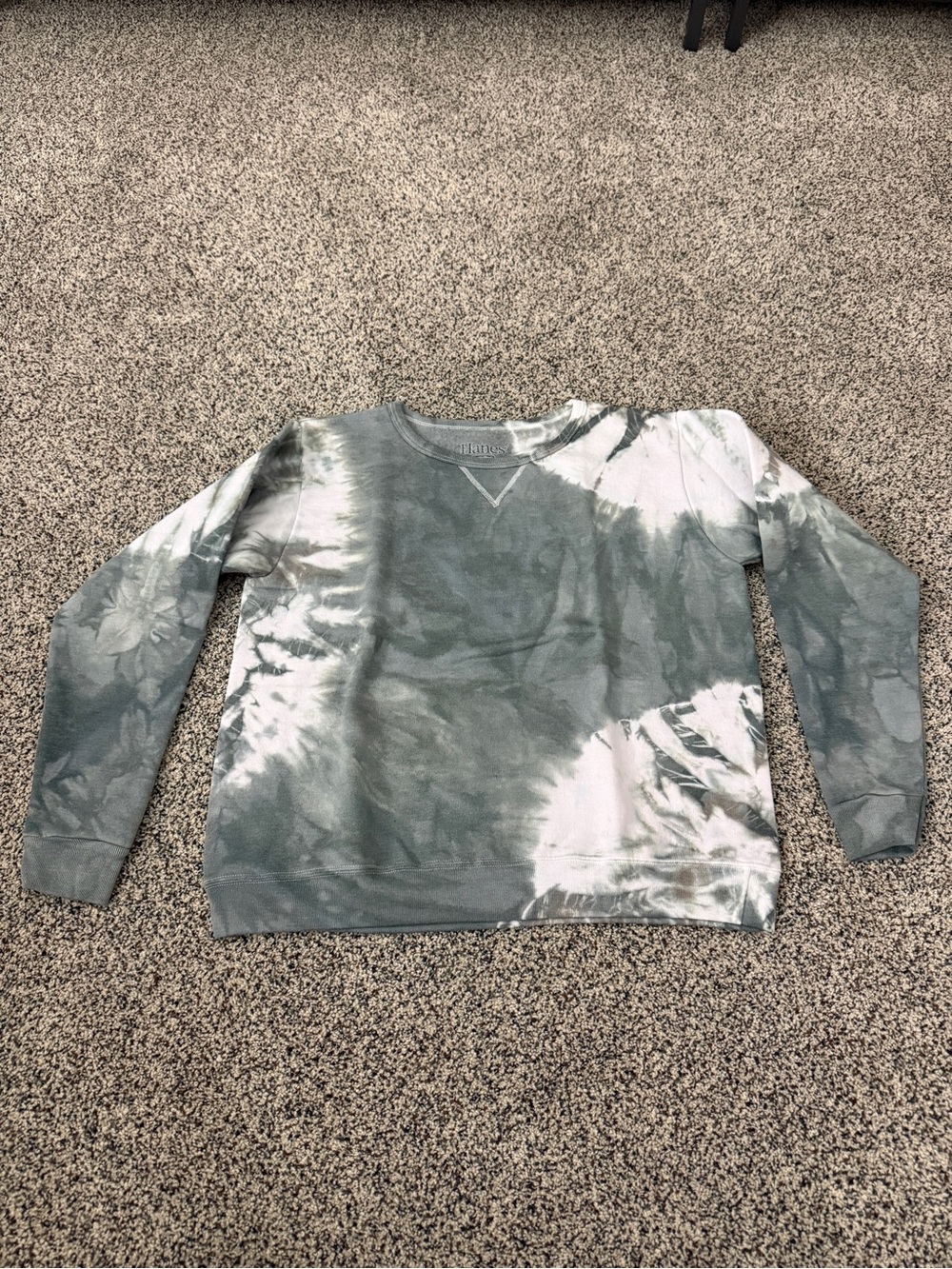 Hanes Custom Tie-Dye Crewneck Sweater — Sage Green